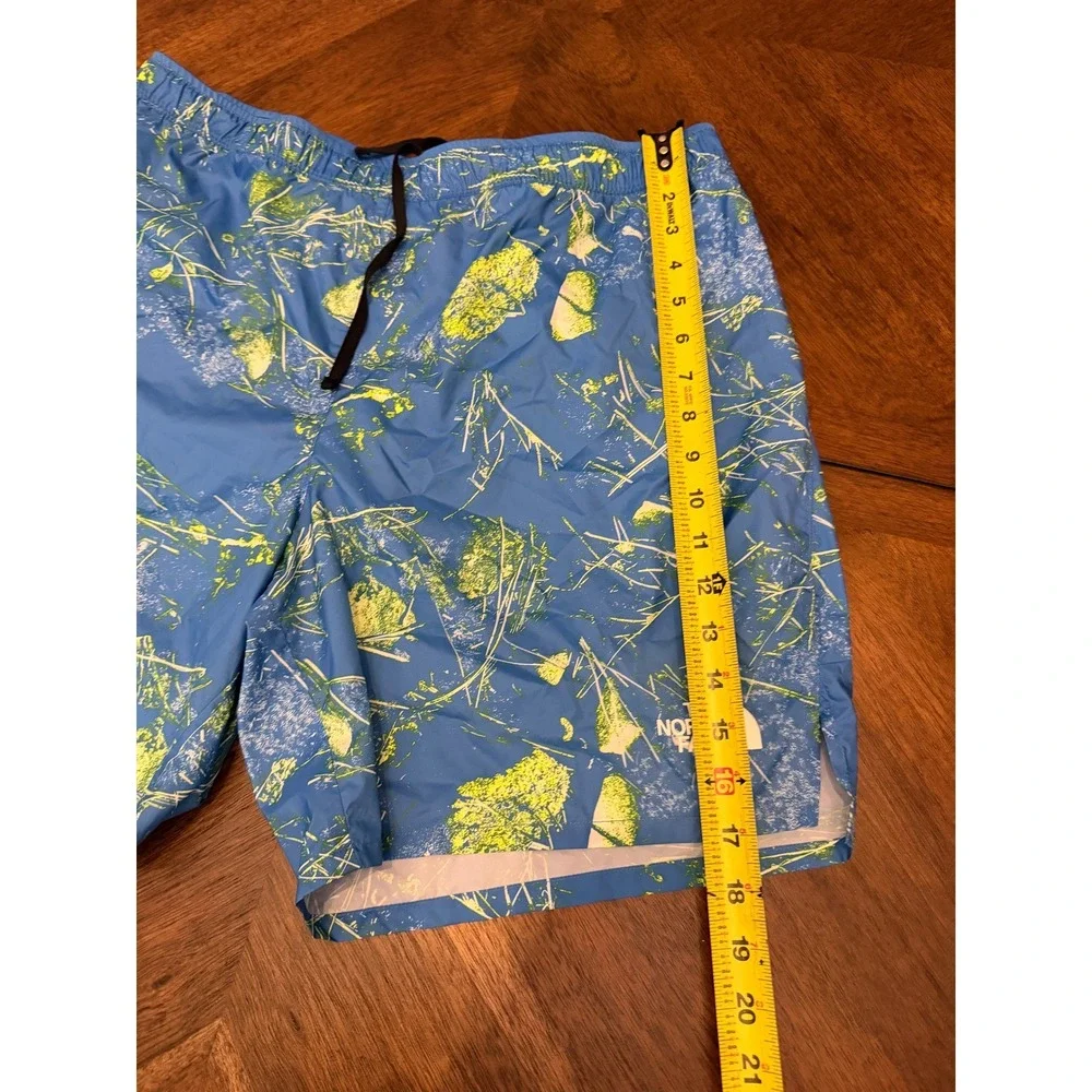 The‎ North Face Mens Blue Graphic Print Athletic Active Shorts Large Zip Pocket